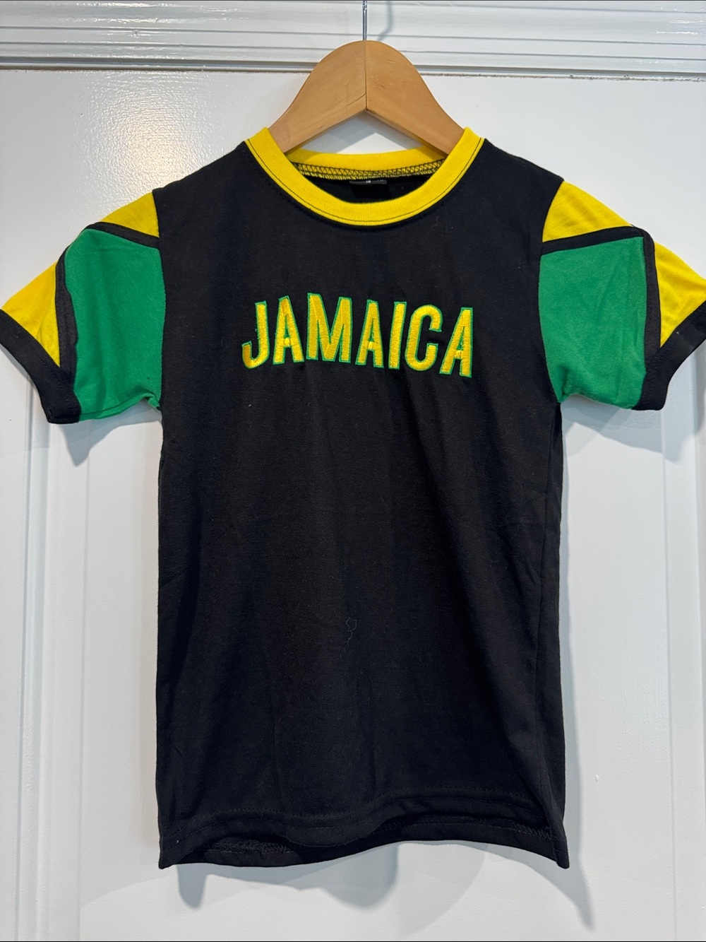 Jamaica Colorblock Kids Tee - Black/Green/Yellow (fits 1-2yr old)